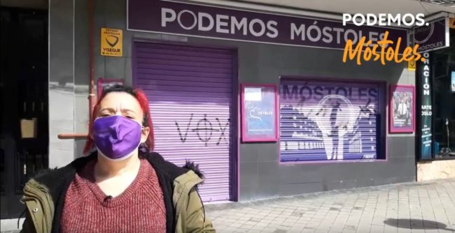 Ataque a la sede de Podemos Móstoles
